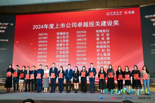 順威股份榮獲“2024年度上市公司卓越投關(guān)建設(shè)獎”